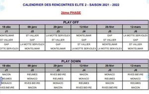 Calendrier des matchs &quot;PLAY OFF&quot; BFG ELITE 2