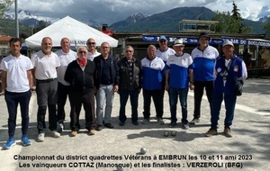 Championnat du district quadrettes VETERANS à EMBRUN