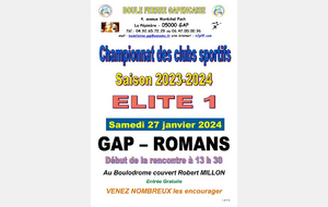 Match capital ce week-end contre ROMANS à domicile