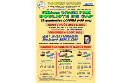 Le concours vétérans du Grand prix de GAP le 3/08/2023 est complet